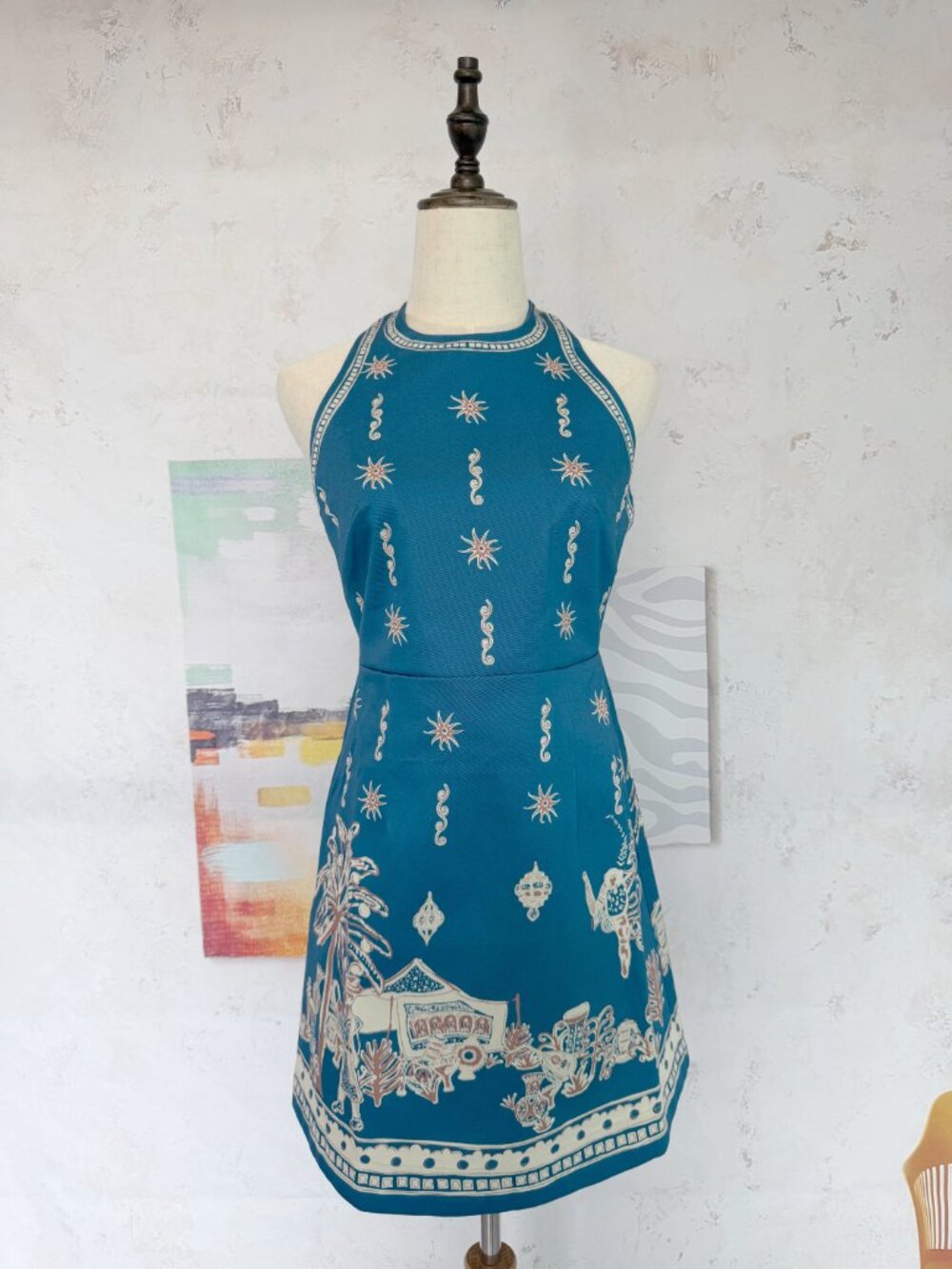 Alémais Acacia printed halterneck cotton minidress - Picture 5 of 11